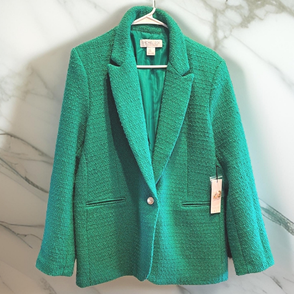 Rachel Zoe Green Textured Blazer